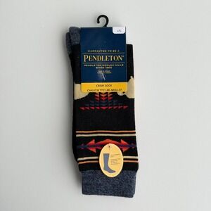 Pendleton Crew Socks Mens Large Black Aztec Southwestern Wool Blend NWT